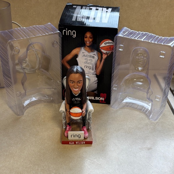 Las Vegas Aces Other - A'ja Wilson #22 Las Vegas Aces Bobblehead with Basketball
